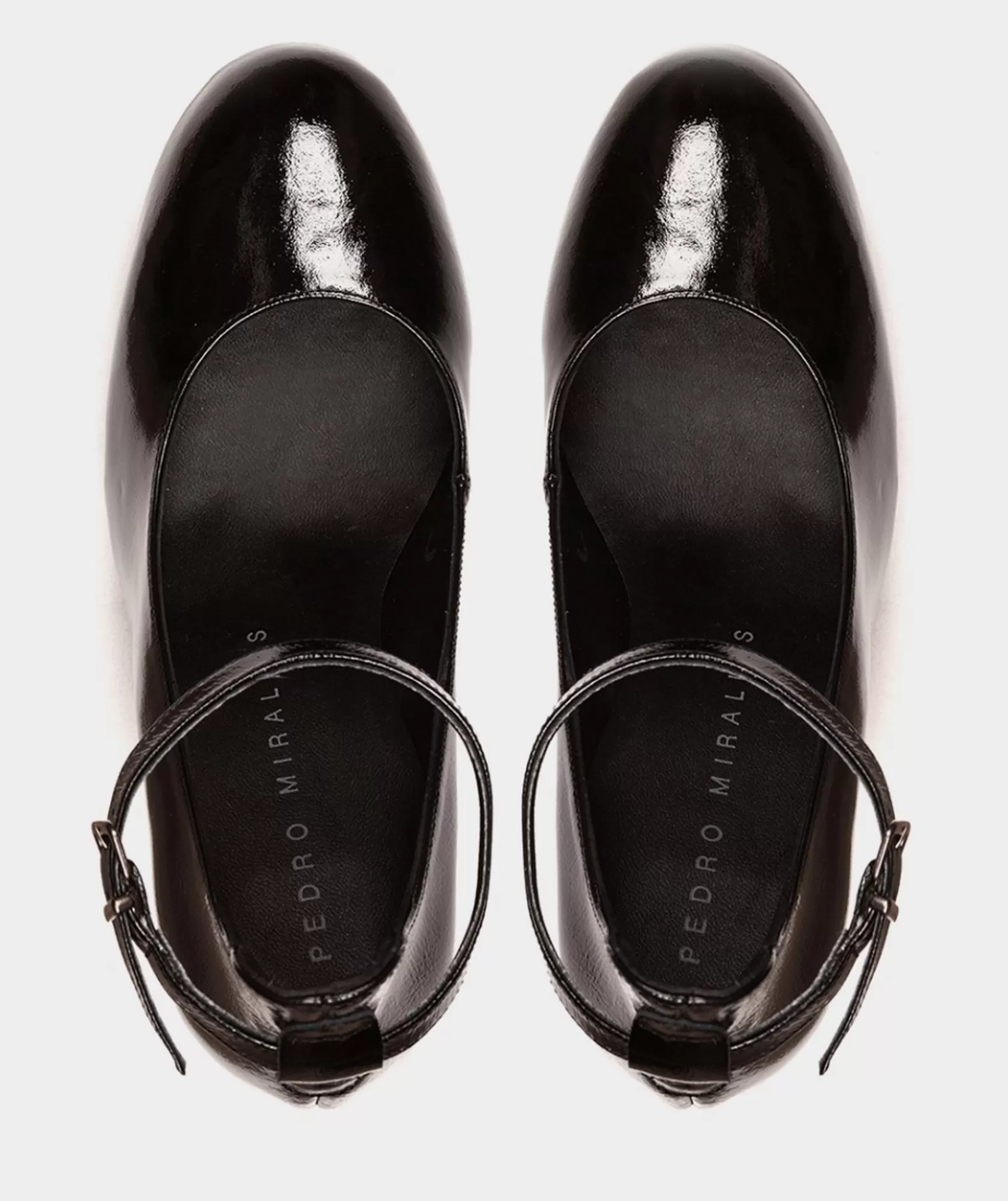 Calzado Pedro Miralles Zapatos De Tacon Con Plataforma Confeccionados En Charol De Color Negro Reflex Negro
